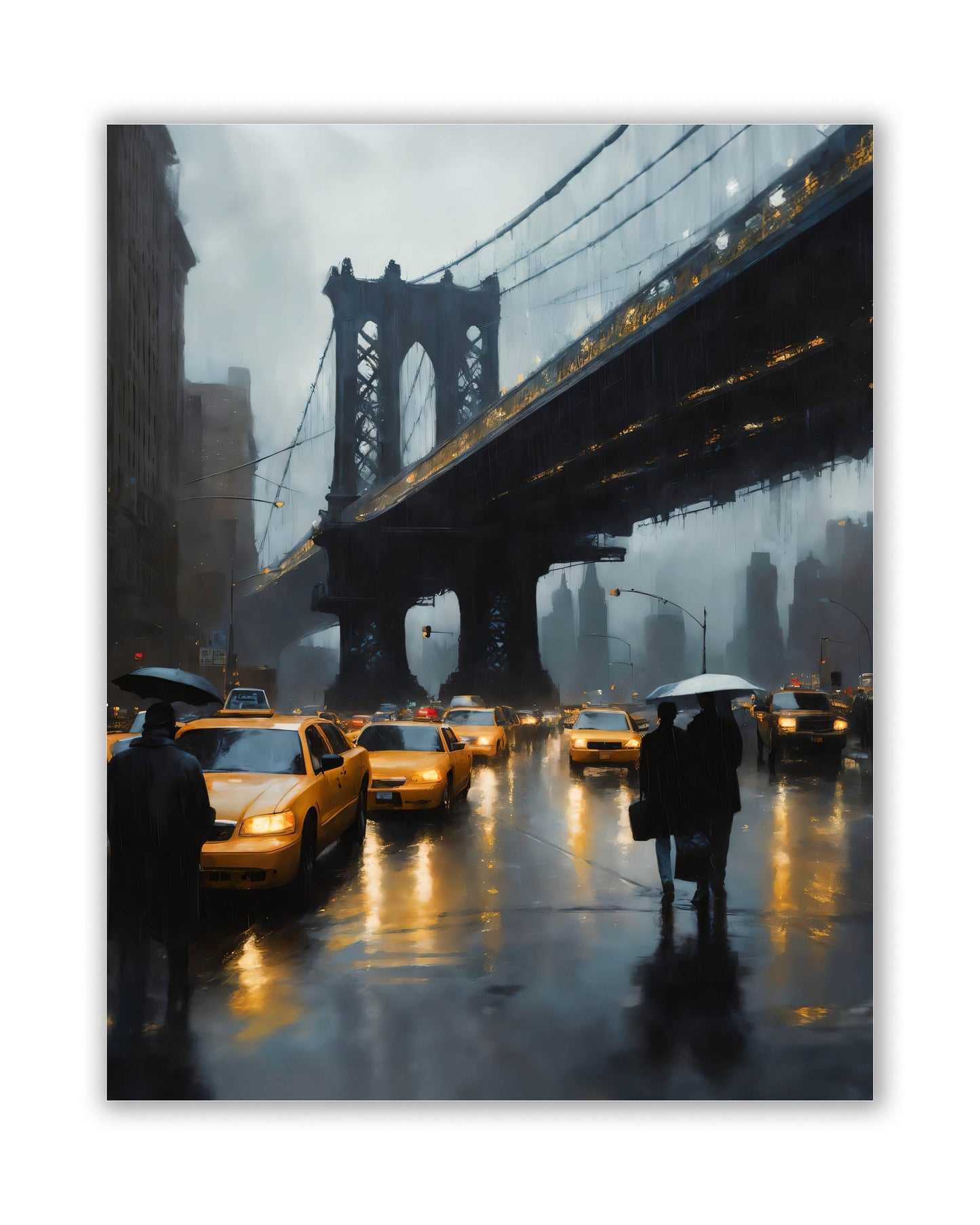 Décoration murale-Horizon stylisé du pont de New York-Impression sur toile