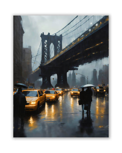 Décoration murale-Horizon stylisé du pont de New York-Impression sur toile