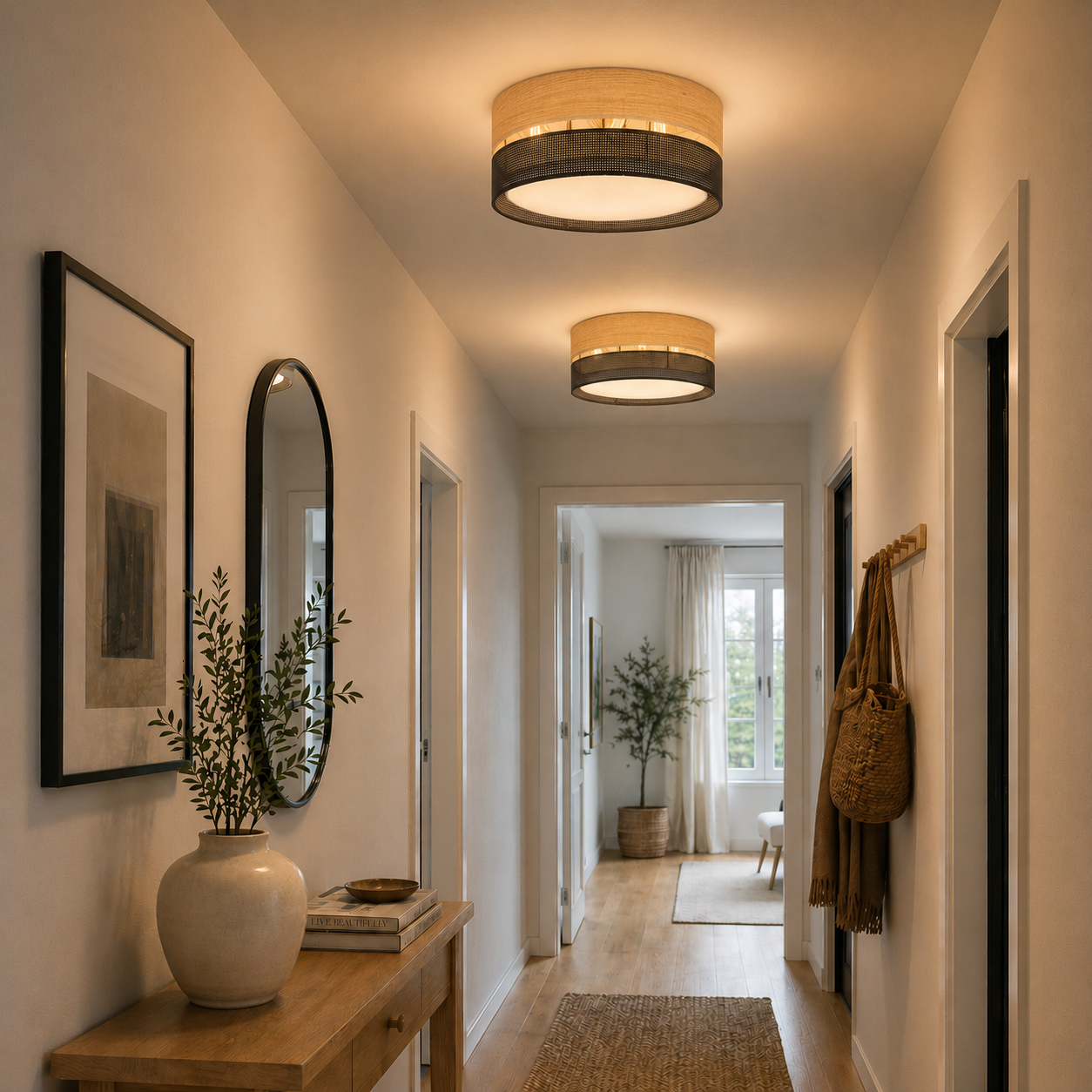 Plafonnier NICOL scandinave pour couloir, chambre et cuisine