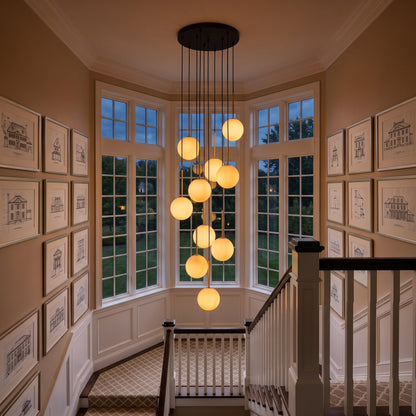 Suspension scandinave NILOS pour entrée, couloir, cage d'escalier et salon (10 lumières)