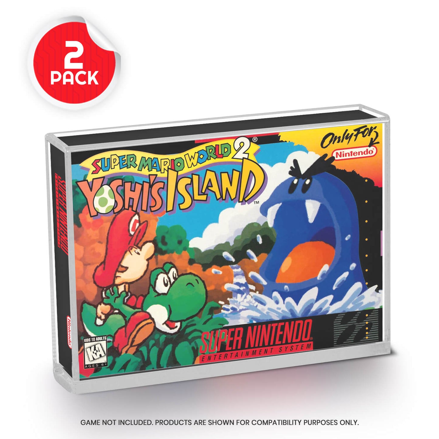 EVORETRO Protection d'affichage en acrylique pour jeux SNES et boîtes de jeux N64 - Lot de 2