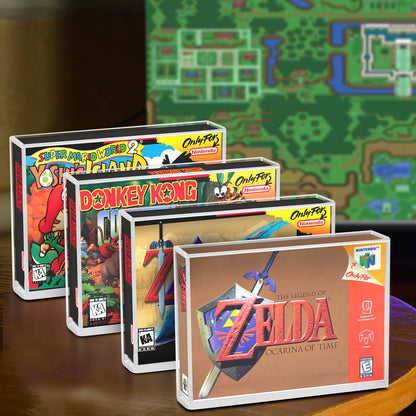 EVORETRO Protection d'affichage en acrylique pour jeux SNES et boîtes de jeux N64 - Lot de 2