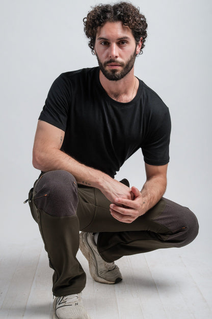 Pantalon d'aventure vert résistant à l'eau pour hommes