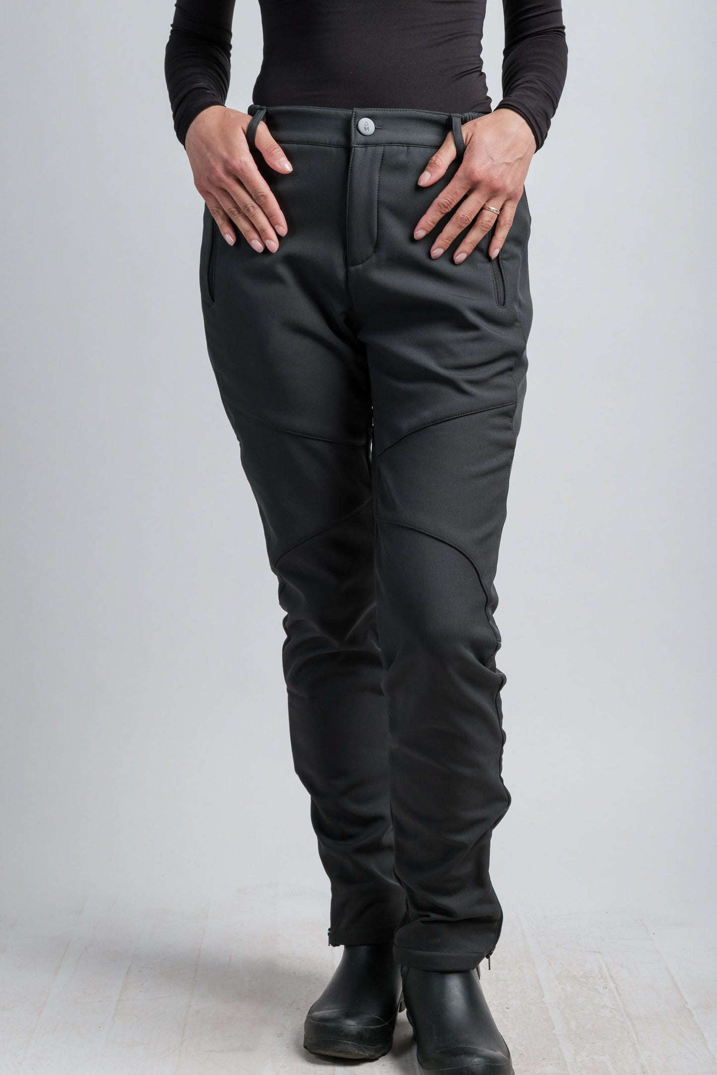 Pantalon d'aventure femme gris taille haute résistant à l'eau V2