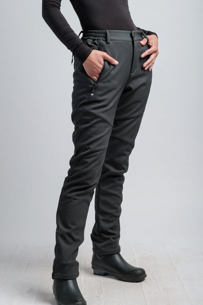 Pantalon d'aventure femme gris taille haute résistant à l'eau V2
