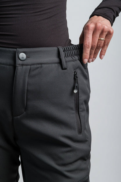 Pantalon d'aventure femme gris taille haute résistant à l'eau V2