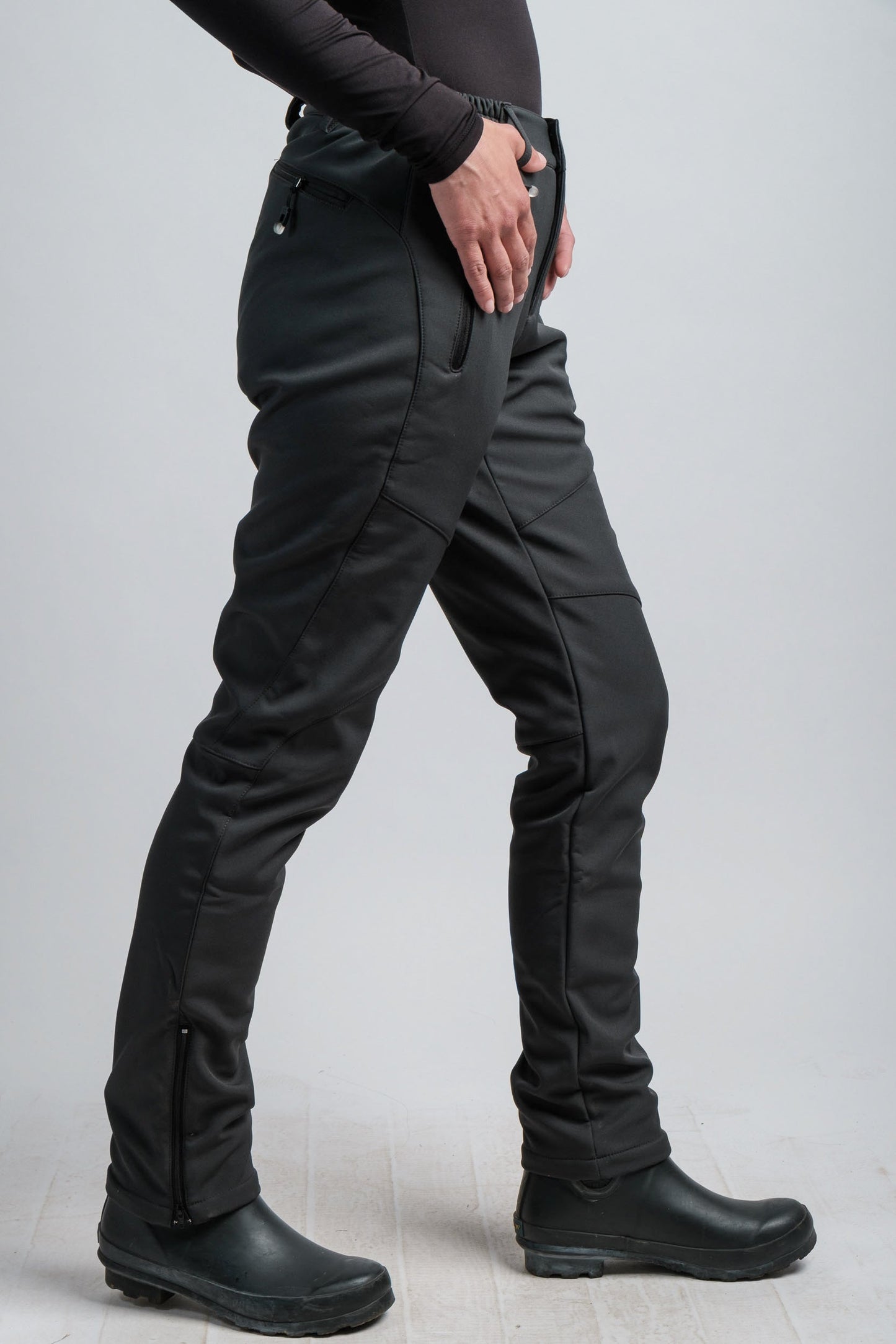 Pantalon d'aventure femme gris taille haute résistant à l'eau V2