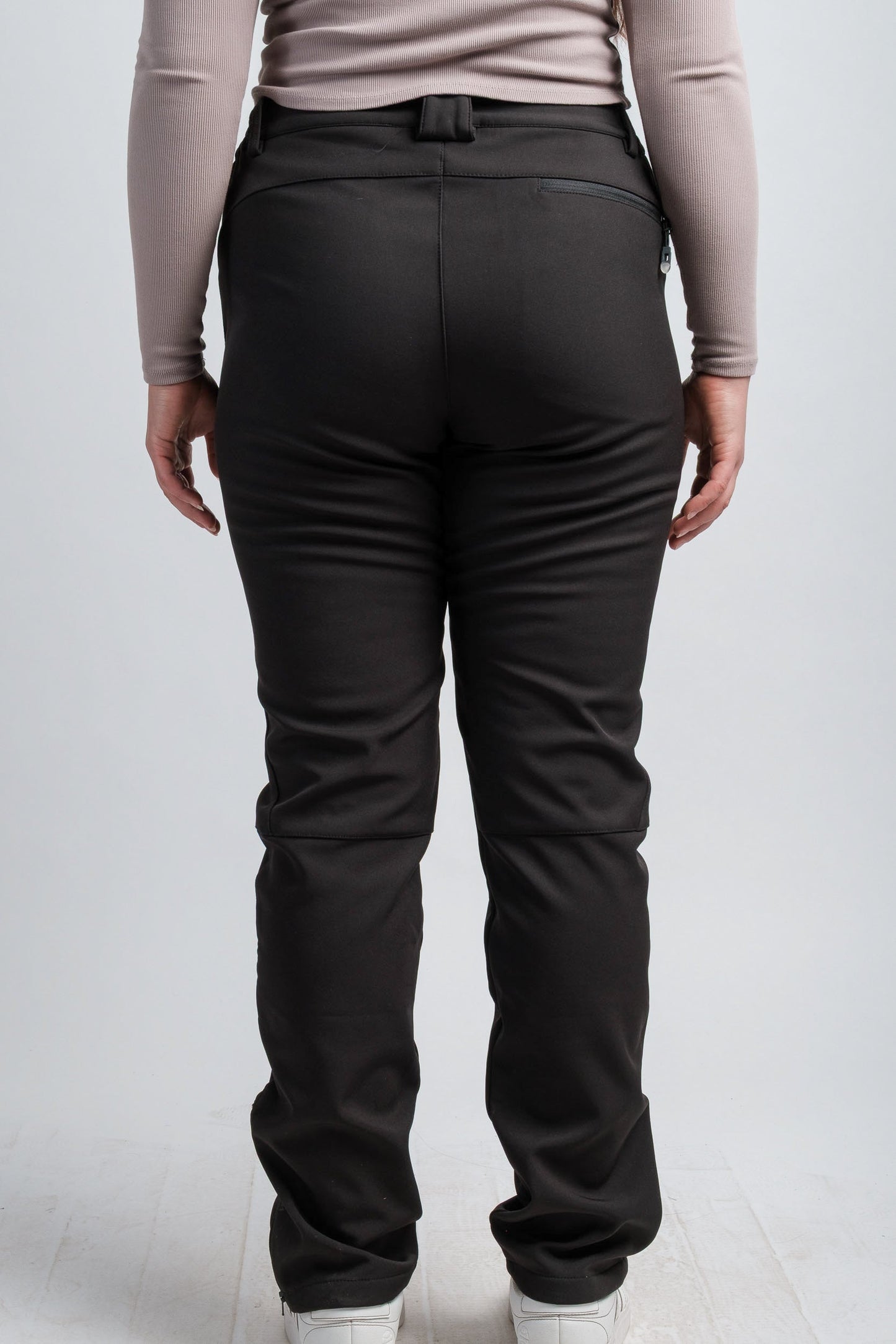 Pantalon femme taille haute noir V2, résistant à l'eau, pour l'aventure