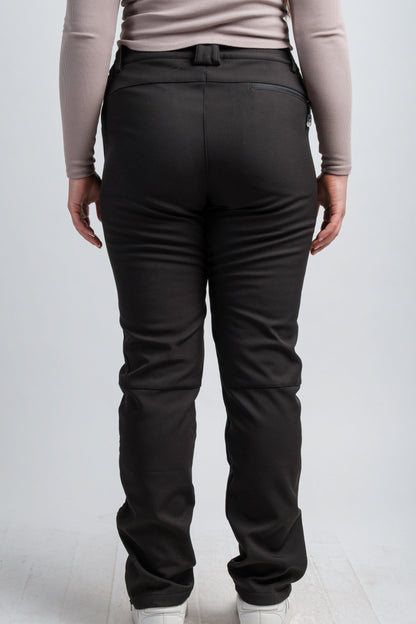 Pantalon femme taille haute noir V2, résistant à l'eau, pour l'aventure