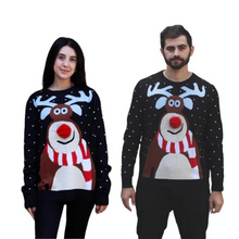 Couple - Pull de Noël Renne Curieux
