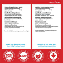 Nutridom ALPHA GPC, 90 gélules végétales