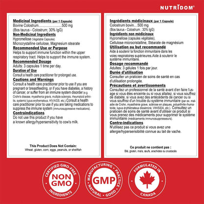 Nutridom BOVINE COLOSTRUM 500, 60 VCaps