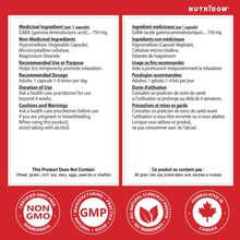 Nutridom GABA 750mg, 120 VCaps