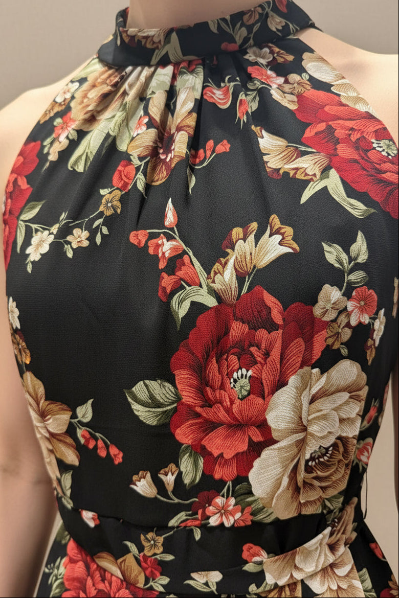 Robe dos nu fleurie Alexandra