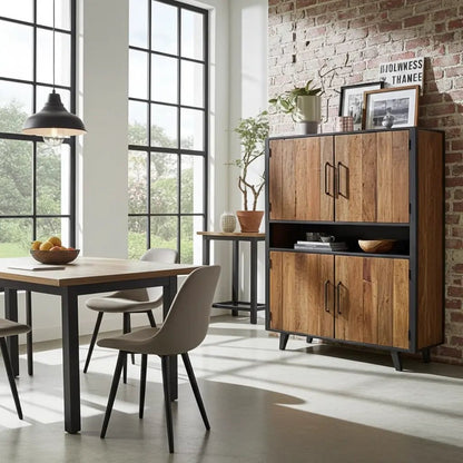 Meuble vaisselier de style scandinave en bois recyclé