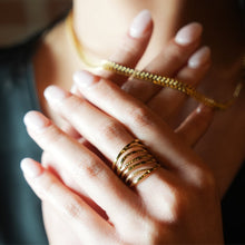 ODESA: Multi Stacked Twisted Layers Textured Ring
