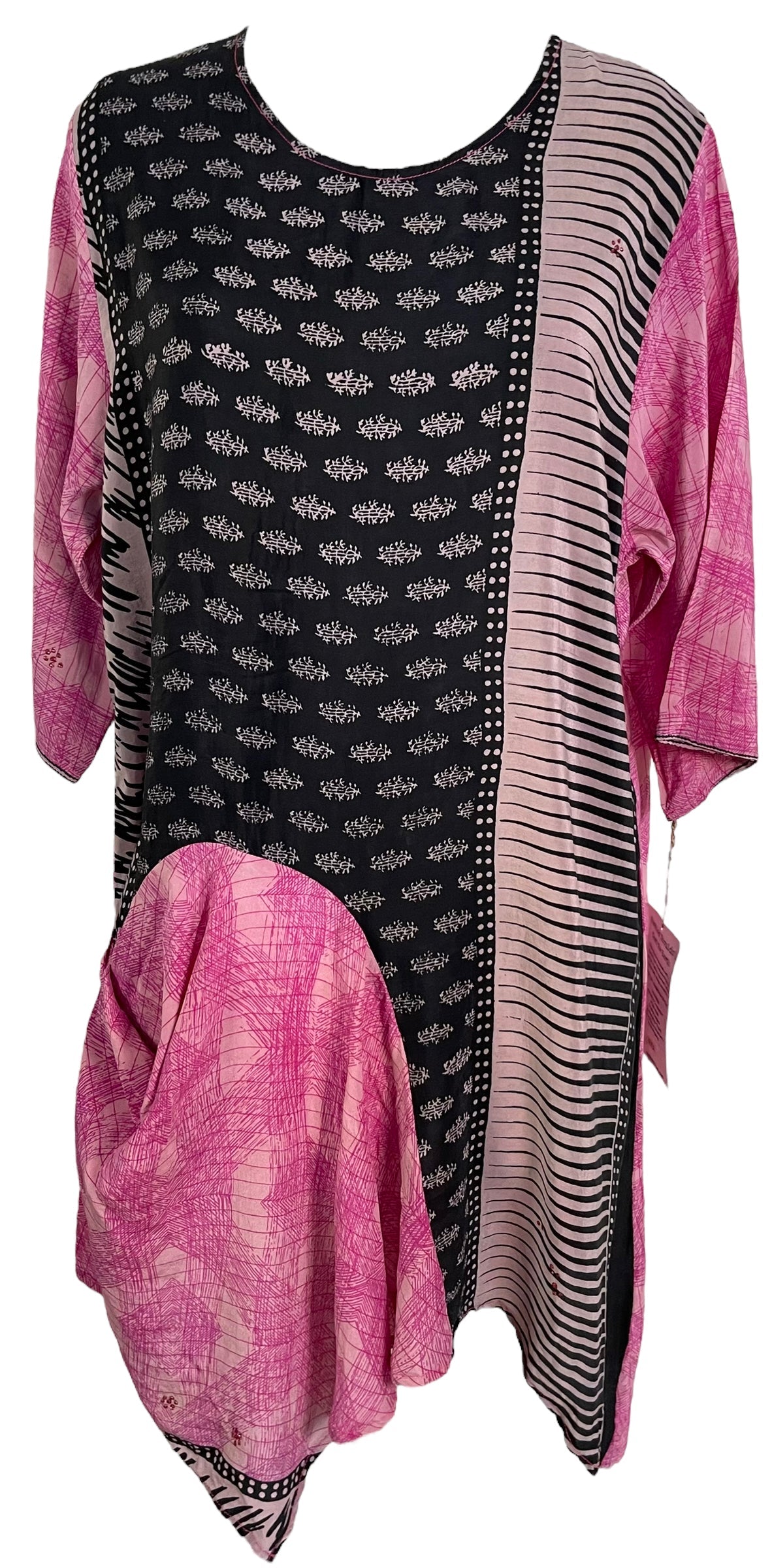 PRC6051 Robe Tunique en Soie Pure avec Poches Intégrées Avatar