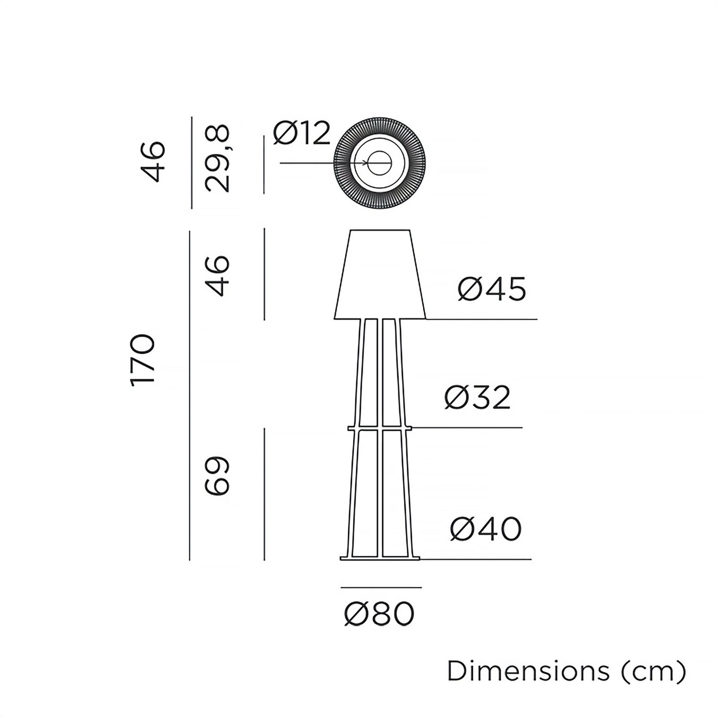 Okinawa<br> Lampadaire à énergie solaire