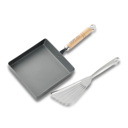 Yoshikawa Cook-Pal Ren Large Nitrided Carbon Steel Rolled Egg/Omelet Pan (Tamagoyaki)