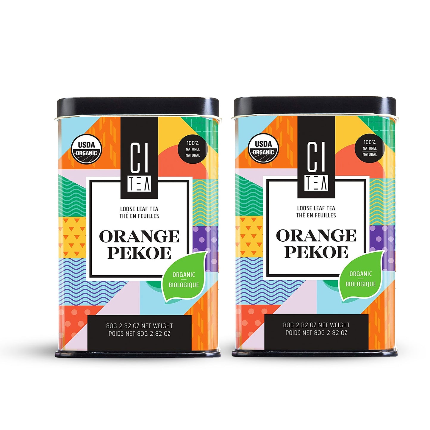 Lot de deux thés noirs Orange Pekoe biologiques en vrac