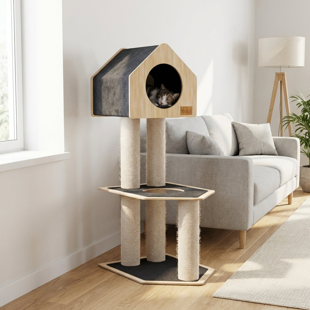 Condo Refuge - Arbre à Chat de Luxe à 2 Niveaux