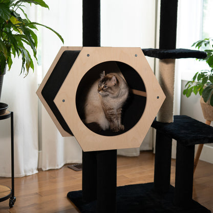 Arbre à Chat Hexagon House à 4 Niveaux