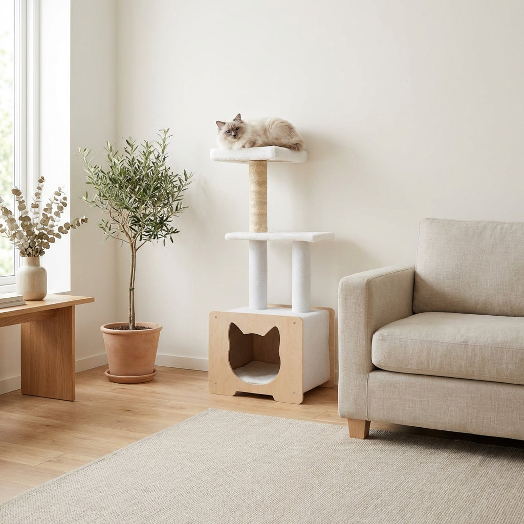 Niche Refuge - Arbre à chat de luxe à 3 niveaux
