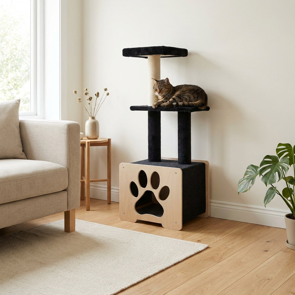 Niche Refuge - Arbre à chat de luxe à 3 niveaux