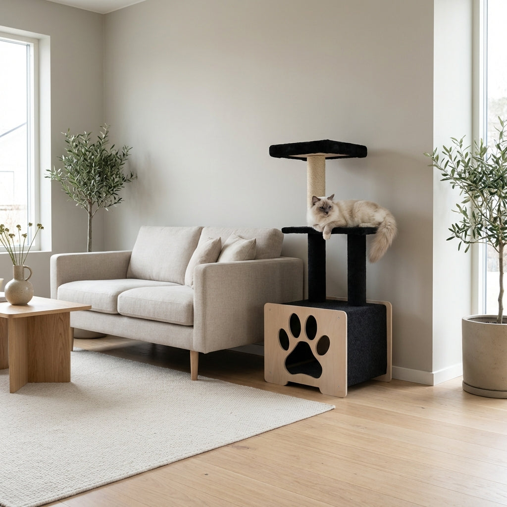 Niche Refuge - Arbre à chat de luxe à 3 niveaux