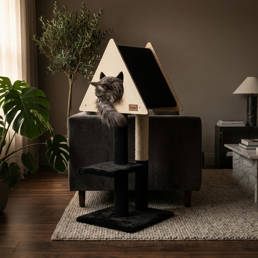 Tipi Cachette - Arbre à chat de luxe à 2 niveaux