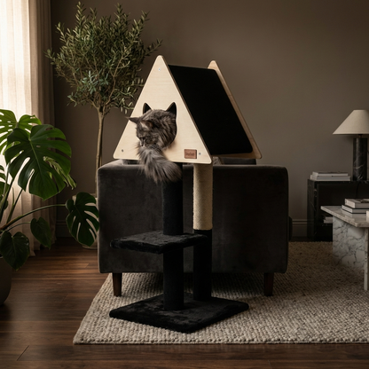 Tipi Cachette - Arbre à chat de luxe à 2 niveaux