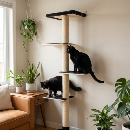 Arbre à chat mural de 183 cm – Idéal pour les petits espaces