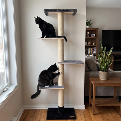 Arbre à chat mural de 183 cm – Idéal pour les petits espaces