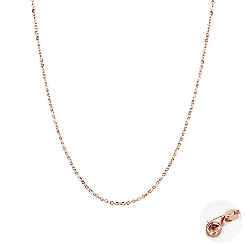Collier chaîne basique en argent sterling 925 couleur or véritable - Sca016