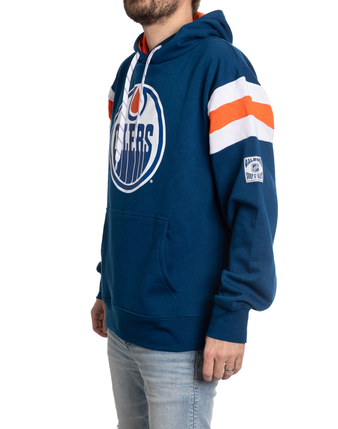 Chandail à capuchon style rétro universitaire Edmonton Oilers