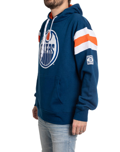 Chandail à capuchon style rétro universitaire Edmonton Oilers