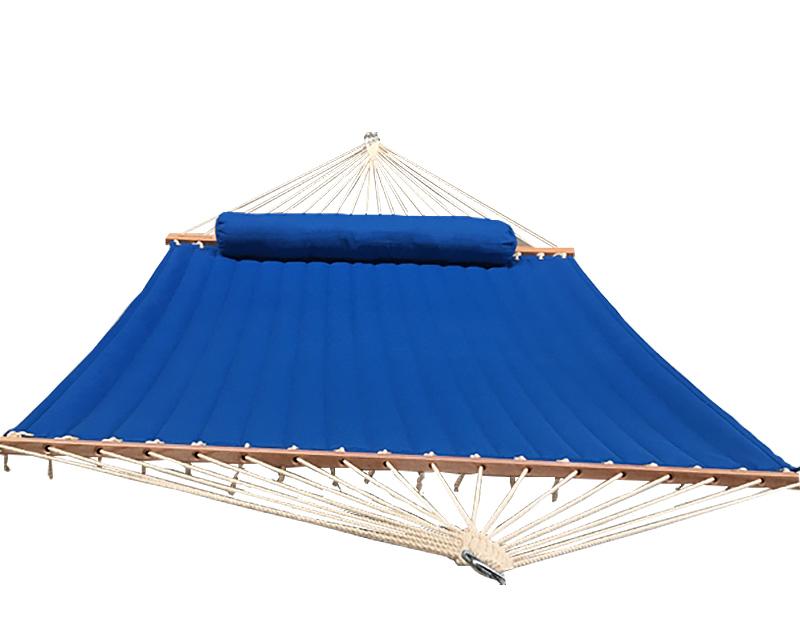 Hamac double matelassé en oléfine avec oreiller assorti - Boîte ouverte