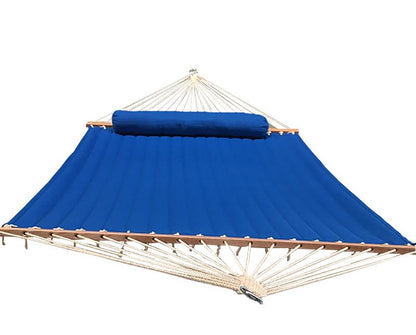 Hamac double matelassé en oléfine avec oreiller assorti - Boîte ouverte