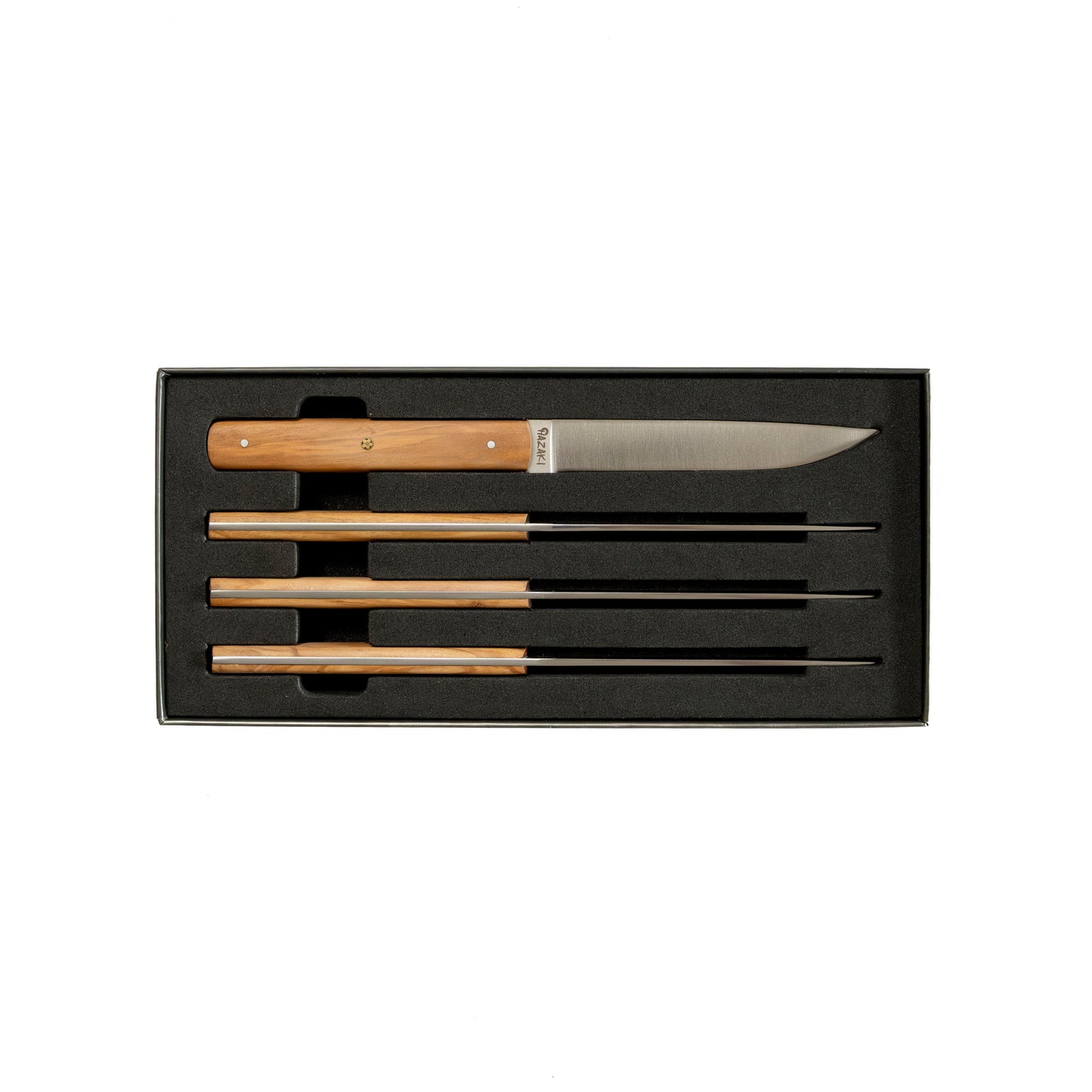 Kit de 4 couteaux à steak Hazaki – Bois d'olivier