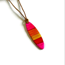 Ombre Striped Pendant Necklace Handmade