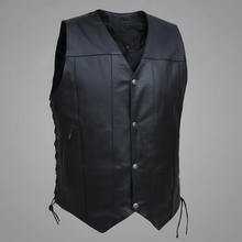 Gilet en cuir à 10 poches Open Road pour homme