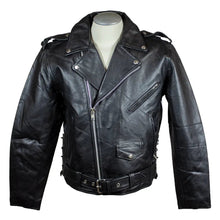 Blouson de moto classique en cuir Open Road pour homme