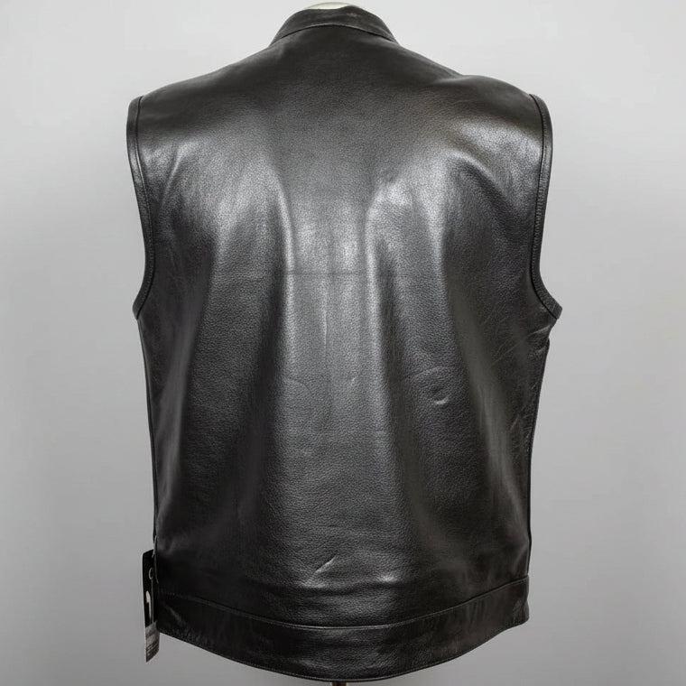 Gilet en cuir doublé flanelle pour homme Open Road Club