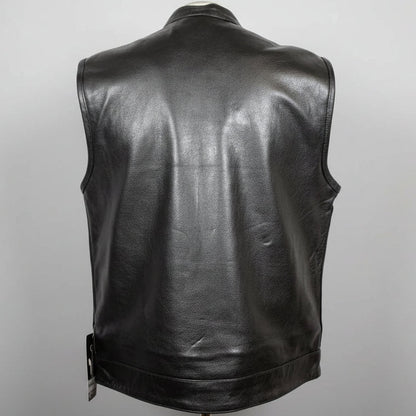 Gilet en cuir doublé flanelle pour homme Open Road Club