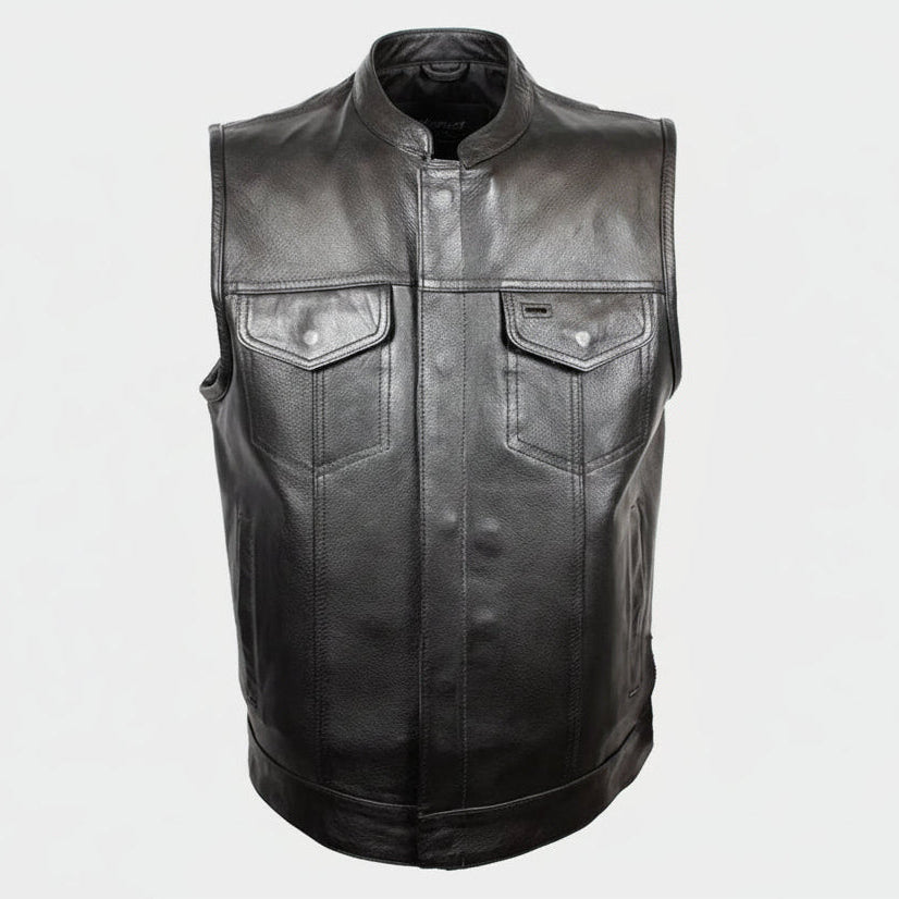 Gilet en cuir doublé flanelle pour homme Open Road Club