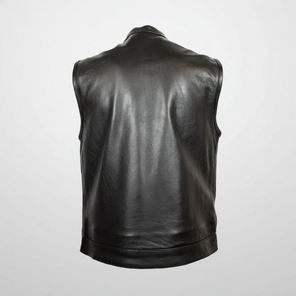 Gilet en cuir doublé flanelle pour homme Open Road Club