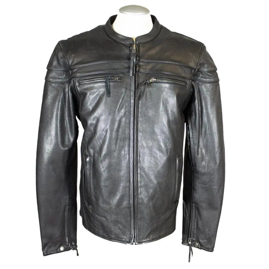Blouson moto en cuir Maverick pour homme d'Open Road