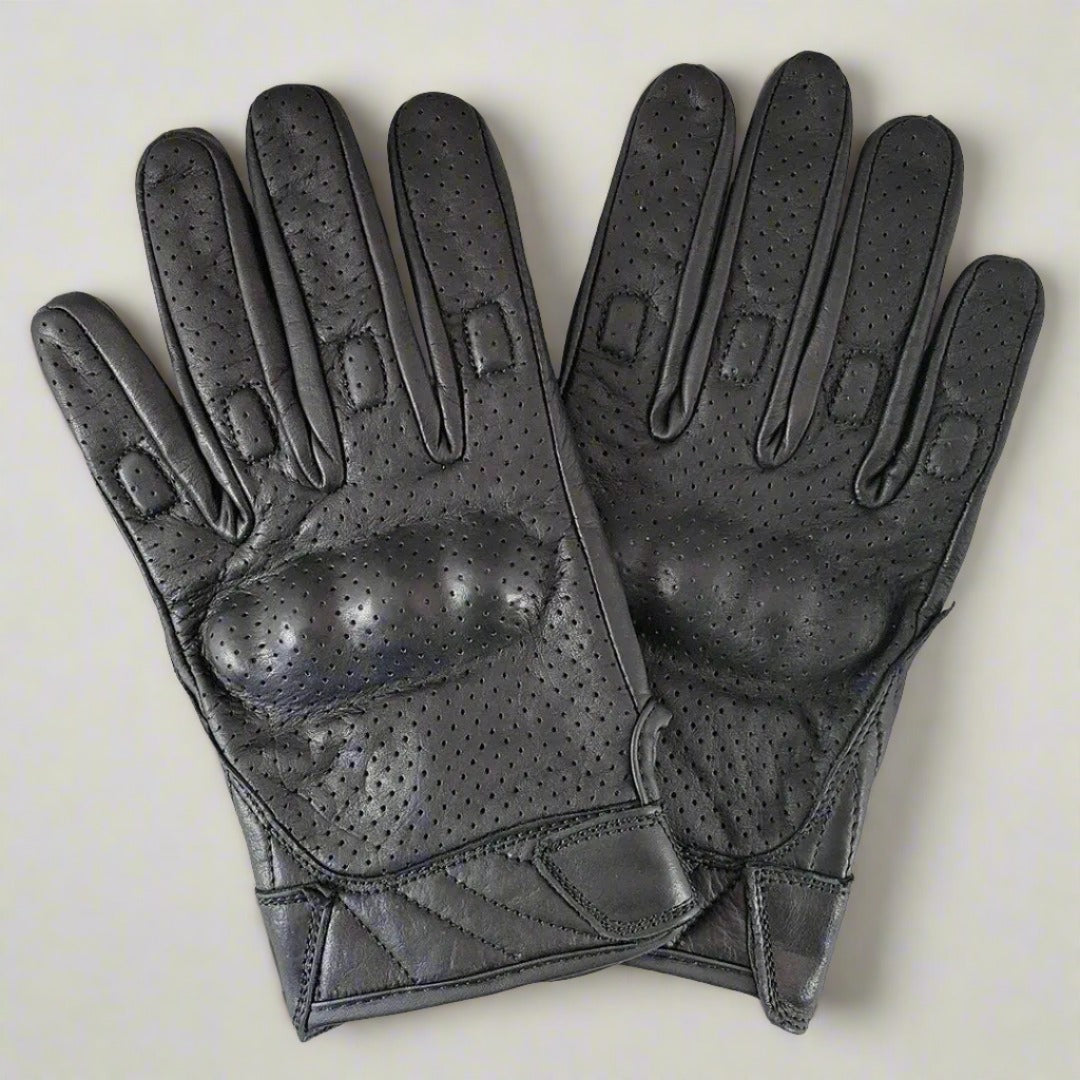 Gants de moto en cuir perforé et blindé Open Road pour hommes