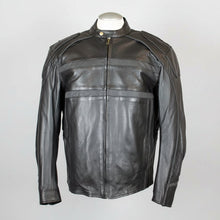 Blouson moto en cuir avec liseré réfléchissant Open Road pour hommes
