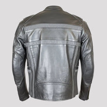 Blouson moto en cuir avec liseré réfléchissant Open Road pour hommes